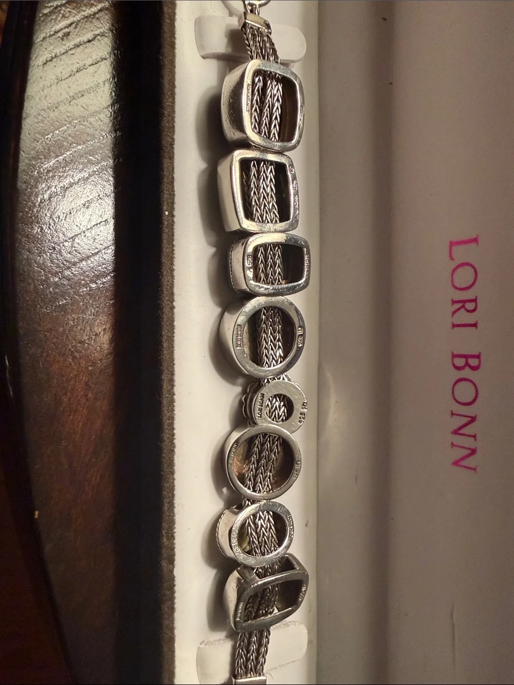 Lori Bonn Silver Bracelet with Black Accents